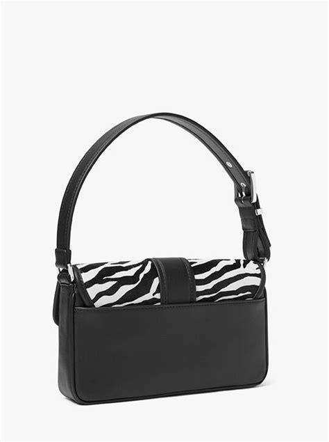 Colby Medium Zebra Print Calf Hair Shoulder Bag 